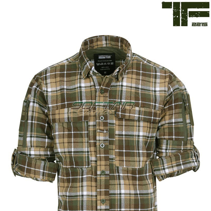 Camicia Contractor Shirt Brown/Green Task Force 2215 (tf-135505-bwgr)