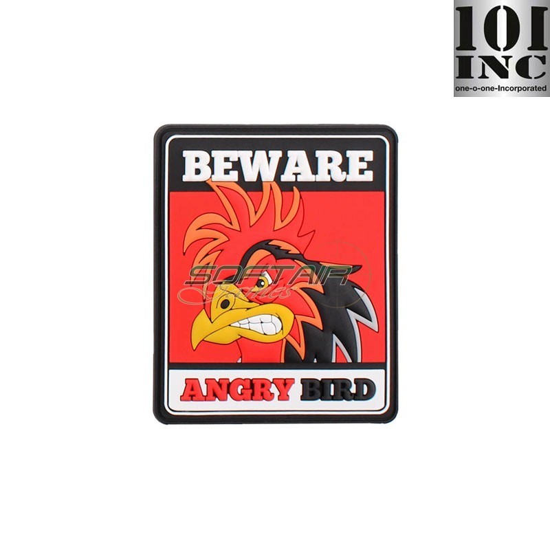 Patch 3D PVC beware angry bird 101 inc (inc-5121)