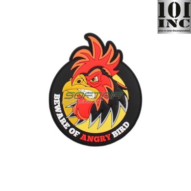 Patch 3D PVC beware of angry bird round 101 inc (inc-5123)