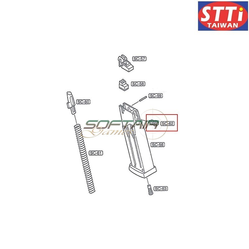 Valvola di scarico caricatore MK23 STTI (ggh-0302p-sc-62)