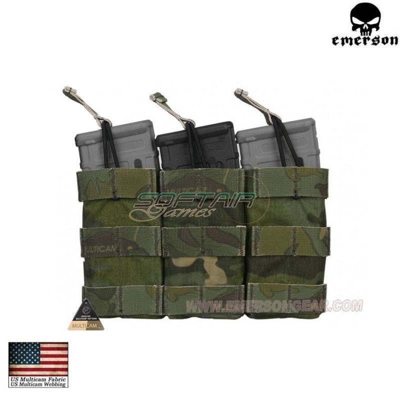 Triple 5.56 Open Top Magazine Pouch MULTICAM TROPIC Emerson (em6355mctp)