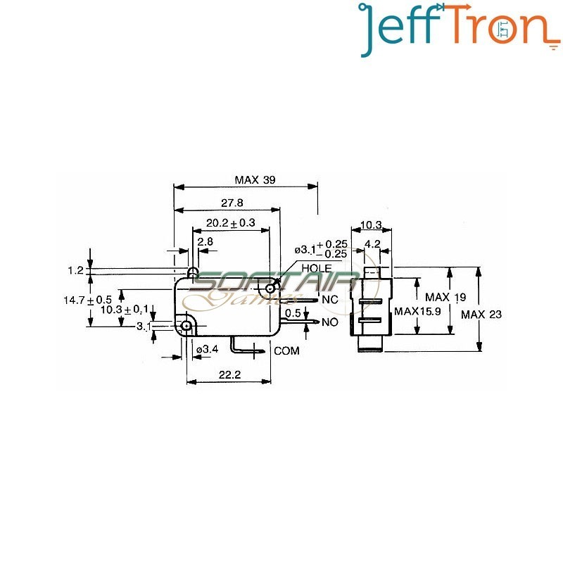 Trigger switch M249 / M60 JeffTron (jt-zip-spin-01)