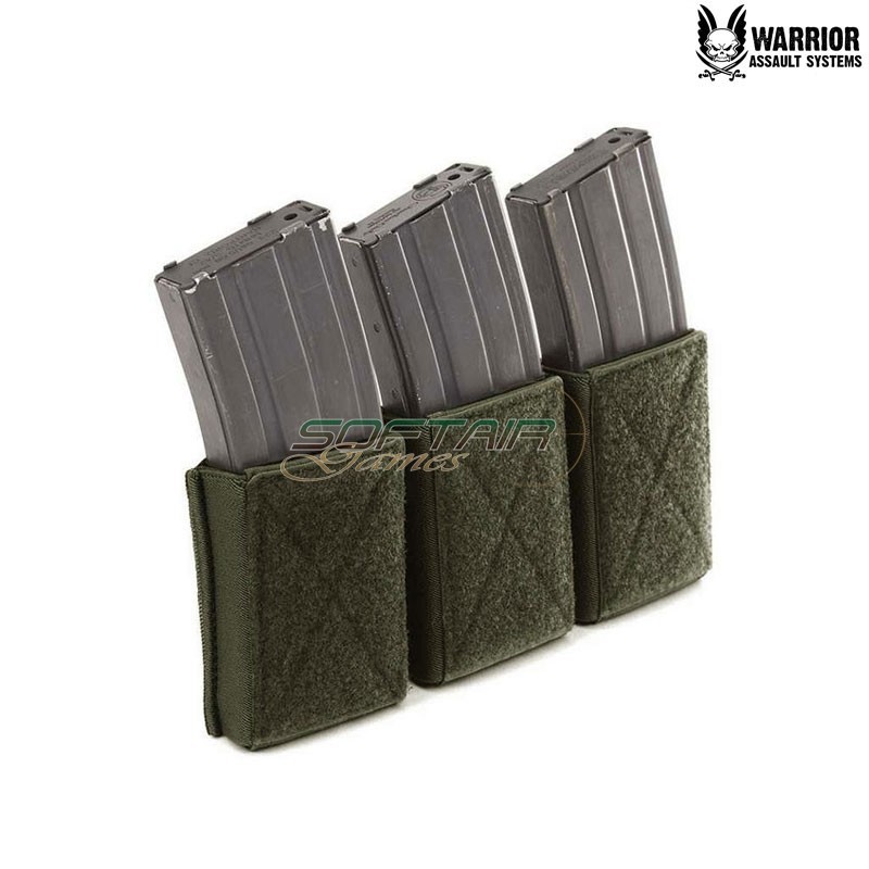 Velcro Emp Triple Elastic Magazine Pouch Ranger Green Warrior Assault Systems (w-eo-tvmp-rg)