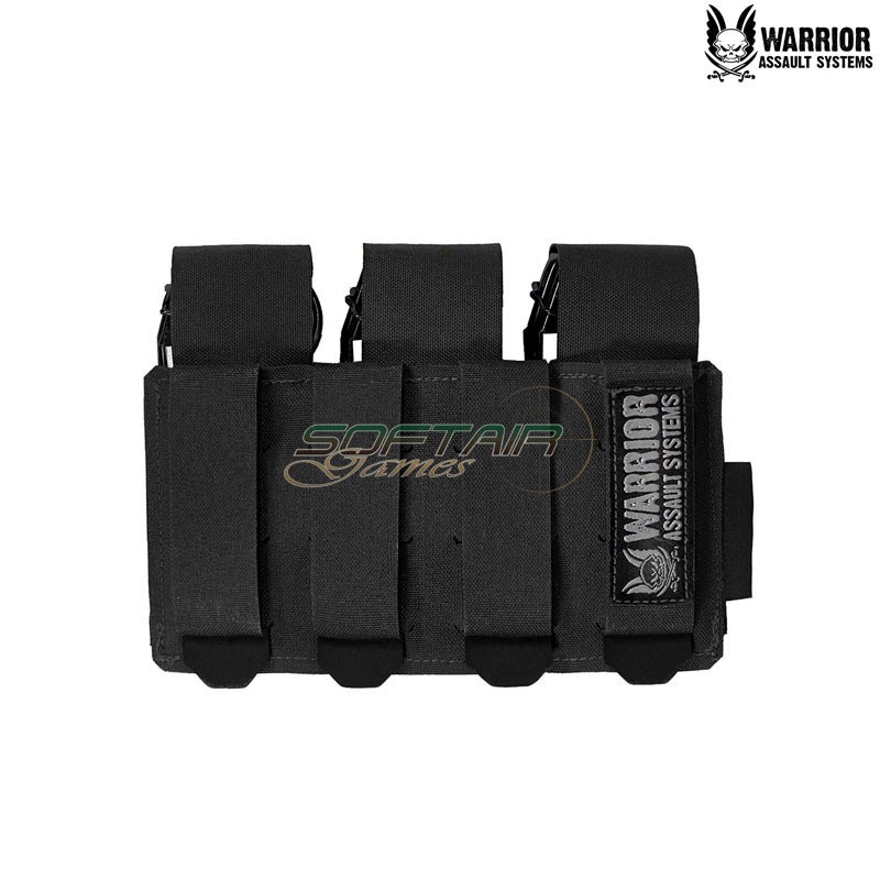 Laser cut triple 40mm Flash Bang pouch BLACK Warrior Assault Systems (w-lc-t40-fbp-blk)