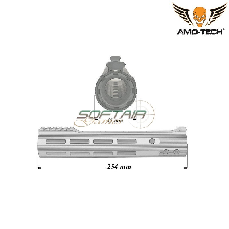 Handguard V2 ALG D. Style 10" BLACK LC Amo-tech® (amt-r080-bkwo)