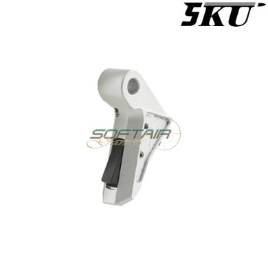 CNC Trigger Type 488 Tactical SILVER-BLACK for Glock Marui / WE 5KU (5ku-gb-488-s)