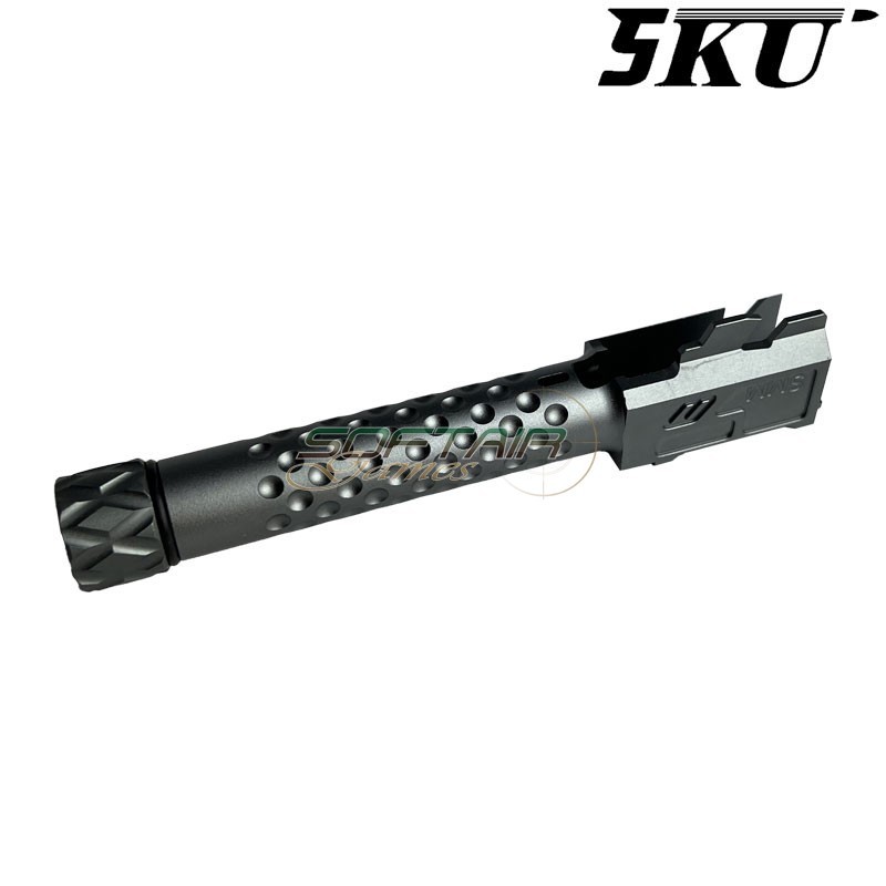Canna esterna ZEV Style TITANIUM GREY 14mm CCW per pistola G19x / G45 5KU (5ku-gbefg004-tg)
