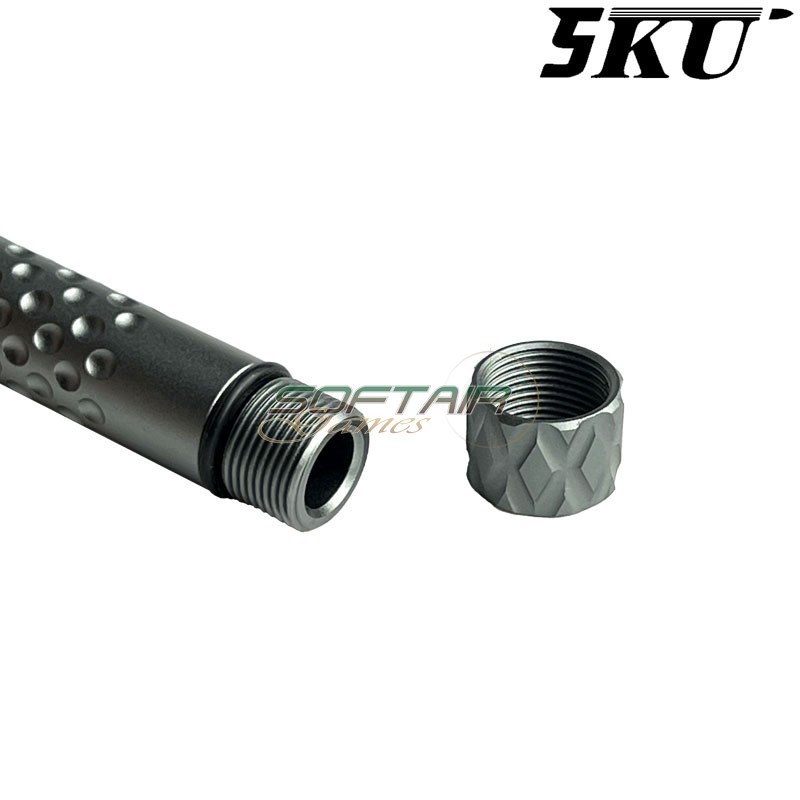 Canna esterna ZEV Style TITANIUM GREY 14mm CCW per pistola G19x / G45 5KU (5ku-gbefg004-tg)