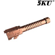 Canna esterna ZEV Style GOLD 14mm CCW per pistola G19x / G45 5KU (5ku-gbefg004-g)