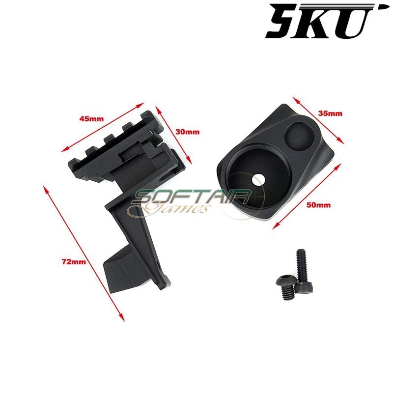 Adattatore 1913 & Buffer Tube per Marui AKM GBB 5KU (5ku-gbtmak003-bk)