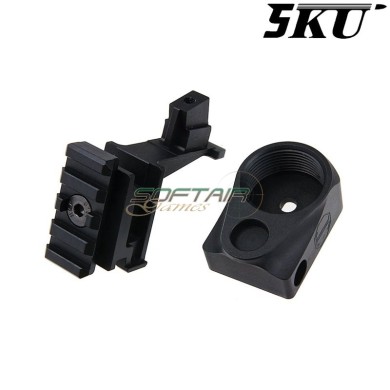 Buffer Tube & 1913 Adapter for Marui AKM GBB 5KU (5ku-gbtmak003-bk)