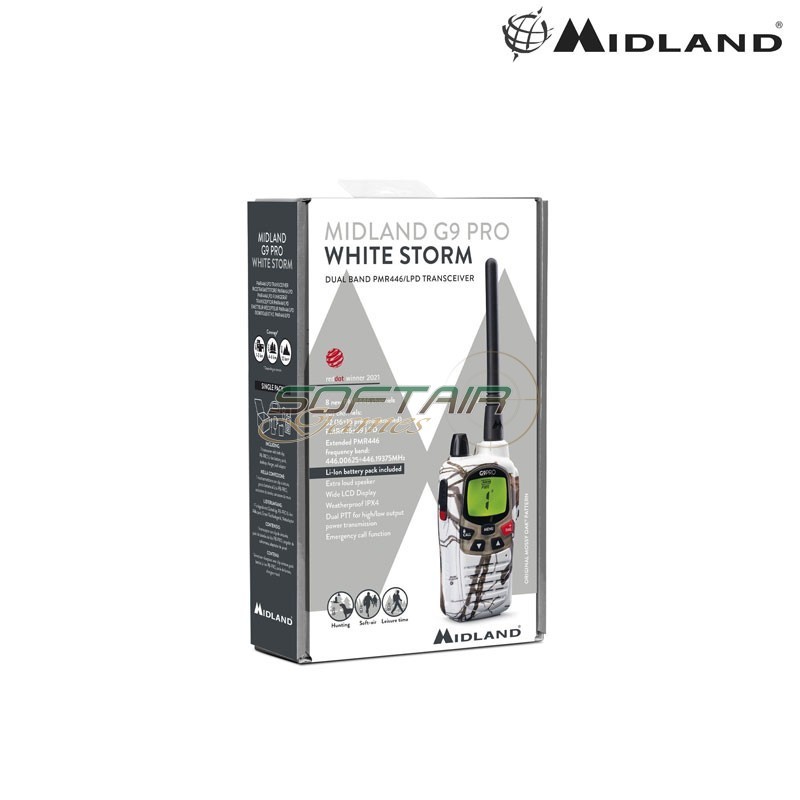 Radio G9 Pro White Storm Bibanda PMR 446 / LPD Midland (c1385.08)