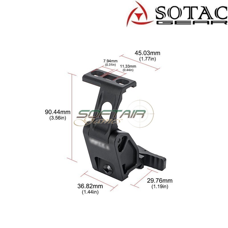Fast FTC G43 Unit. Style magnifier mount BLACK Sotac Gear (sg-dh-0632-bk)