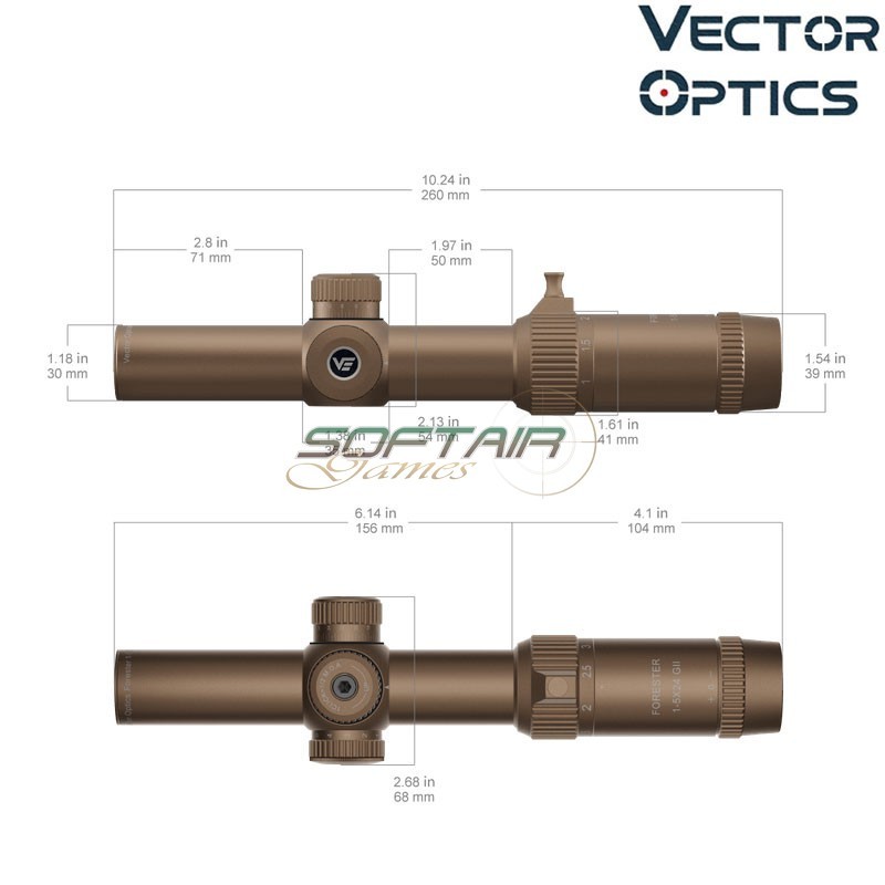 Ottica Forester 1-5x24SFP Gen 2 Riflescope Vector Optics - Softair