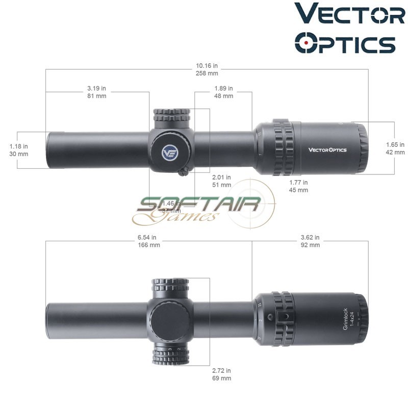 Scope Grimlock 1-4x24SFP Riflescope BLACK Vector Optics (ve-scoc-40)