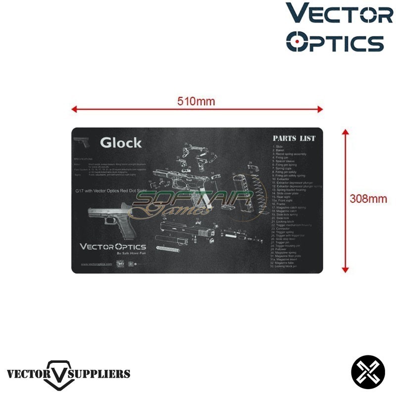 Tappetino Mouse Pad Glock BLACK Vector Optics (ve-scbm-02)