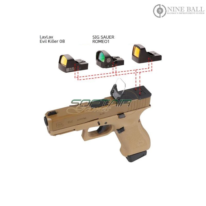 Direct Mount Aegis HG BLACK per Glock Umarex Nine Ball (nb-175526)