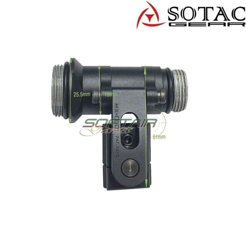 Multi-Axis M300-M600 support for BLACK Sotac helmet (sg-jq-099-bk)