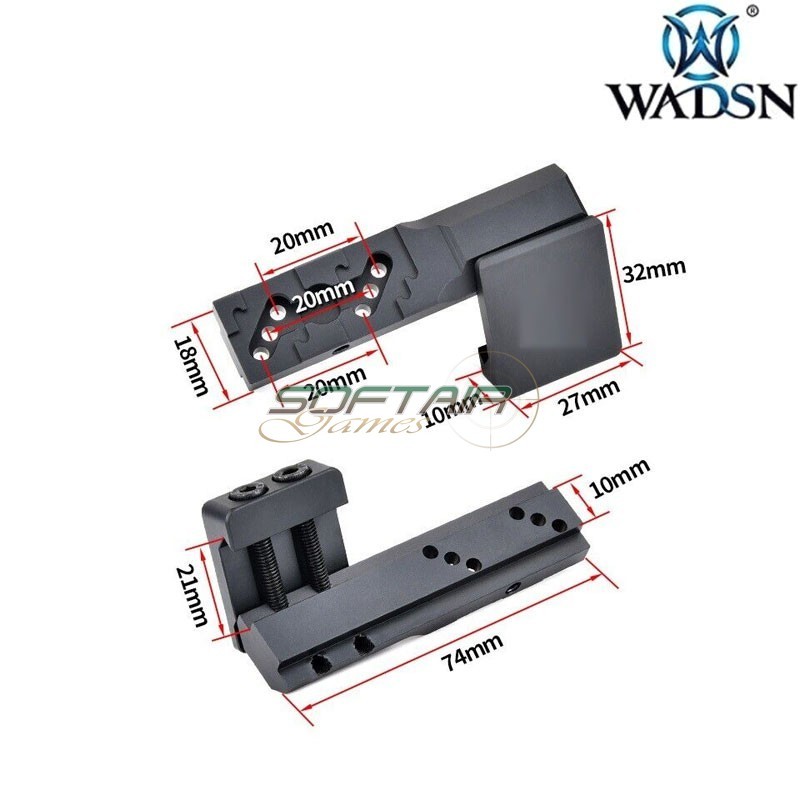Thorntail OffSet mount SHORT SBR BLACK for flashlight Wadsn (wd02028-bk-lo)