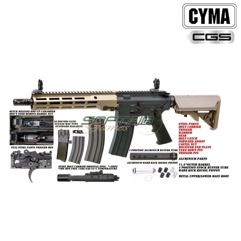Gas rifle MK16 13.5" GBBR TWO TONE Cyma CGS (cm-cgs003-13.5)