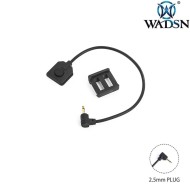 Remote cable 2.5mm Plug BLACK for 20mm rail WADSN (wd07027-bk)