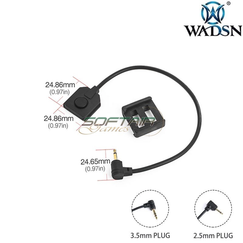 Remote cable 2.5mm Plug BLACK for 20mm rail WADSN (wd07027-bk)