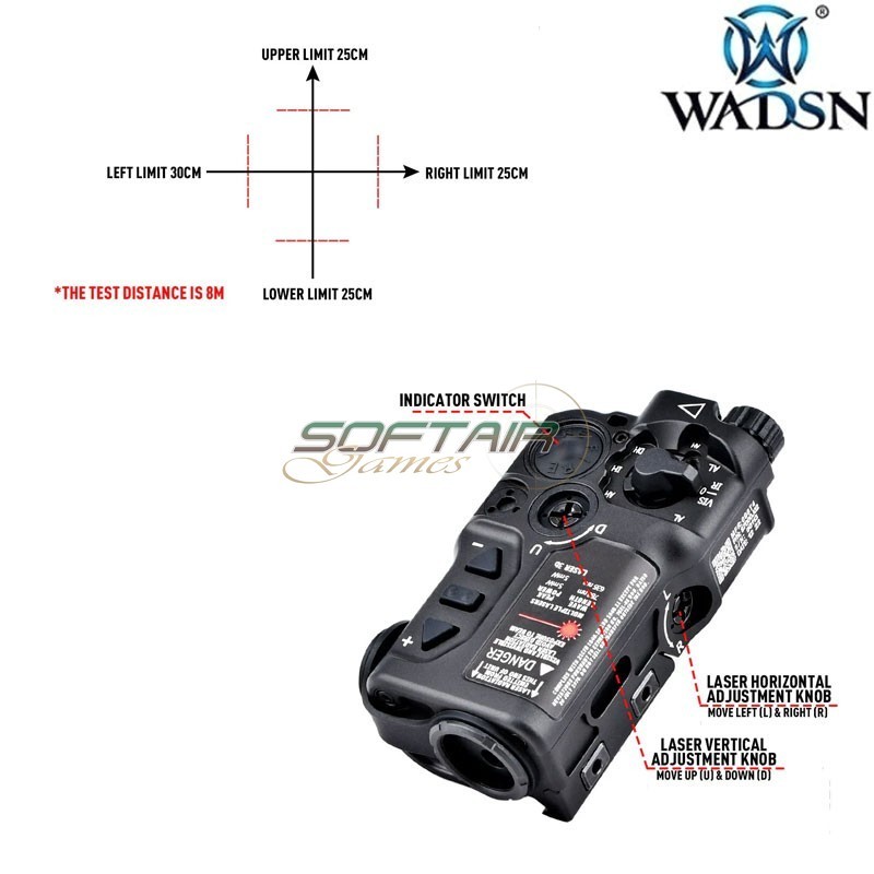 RD-X Style Aiming Red Laser & IR Laser BLACK WADSN (wd6078-b)