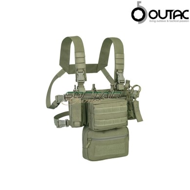 Combo Mini Chest rig + Backpack Poly OLIVE DRAB Outac (ot-rc202-kit-od)