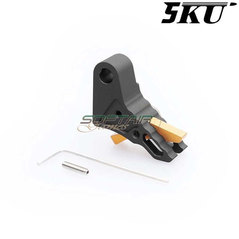 Grilletto CNC Type Killer Velocity Black-Gold per Glock Marui/WE 5KU (5ku-gb-553-bk)