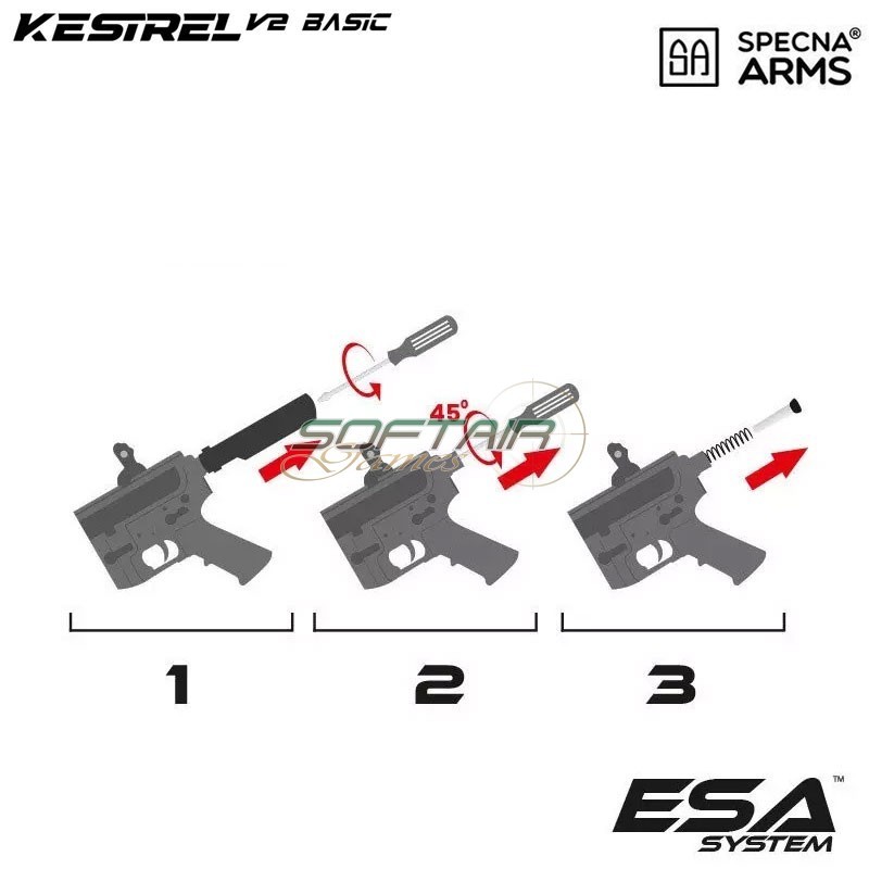 Electric Rifle SA-E25 Edge™ Kestrel™ RRA MK Zev CQB style Carbine Replica BLACK Specna Arms® (spe-01-044354)