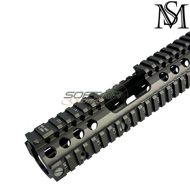 Rail M4A1 FSP RIS II 12" WOLF BLACK per AEG DD Style MilSim (ms-516-12-wb)