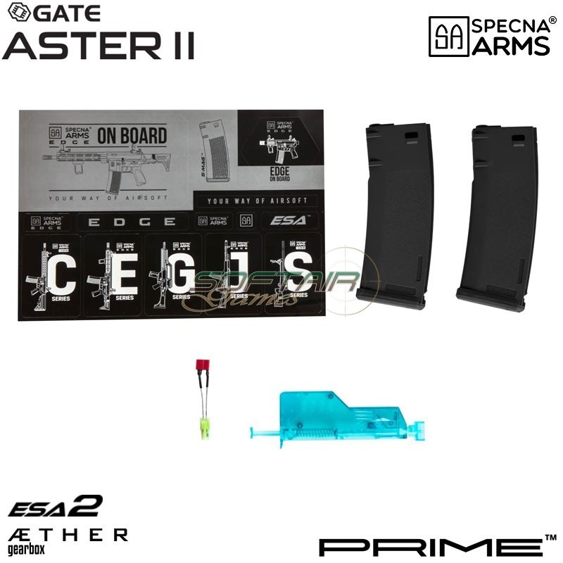 Fucile elettrico SA-P20 Prime™ Aster II ETU - Motore Brushless BLACK Specna Arms® (spe-01-043639)