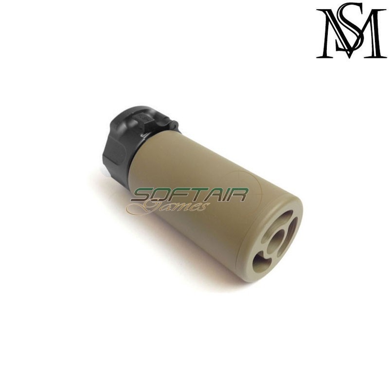 Silencer & flash hider surefire style warden dark earth 14mm ccw milsim series (ms-260-de)