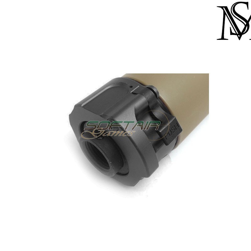 Silencer & flash hider surefire style warden dark earth 14mm ccw milsim series (ms-260-de)