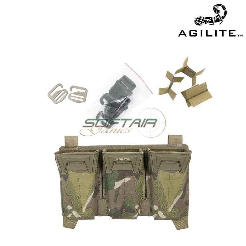 PINCER PLACARD™ MULTI-CALIBER Triple Mag Pouch BLACK Agilite (8038.1blk1sz)