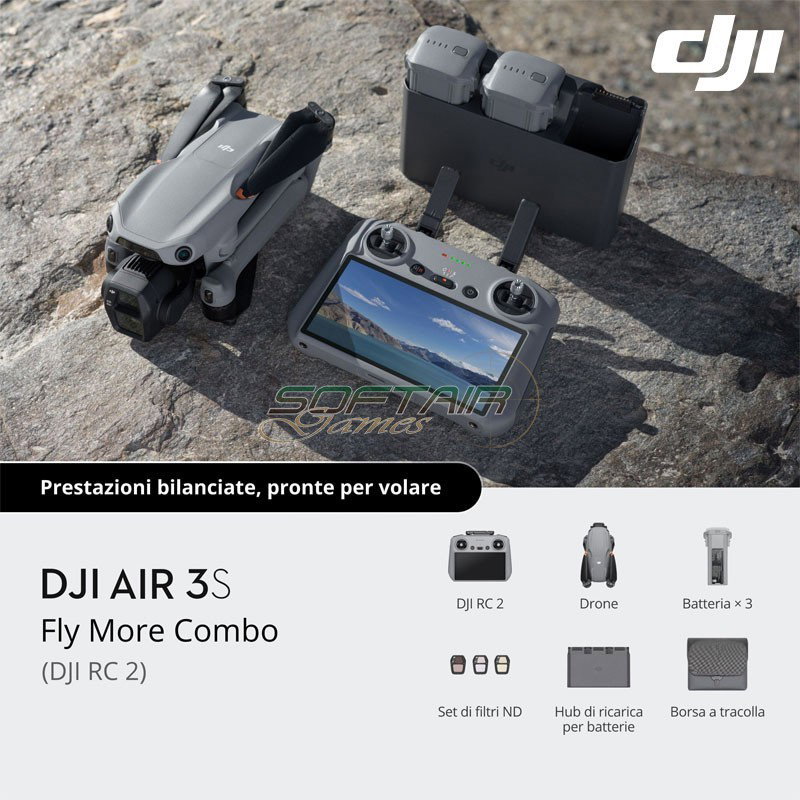 DJI Air 3S Fly More Combo e DJI RC 2 (DJA3S2)