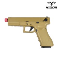 Blowback gas semi/full auto pistol g18 tan (vg1-a-tan)
