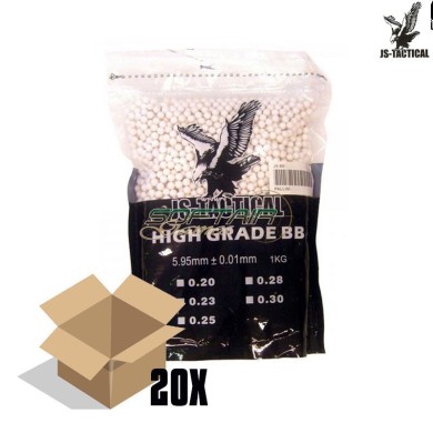 Box 20 bb bags perfect 0.25gr white js tactical (js-cart0.25)