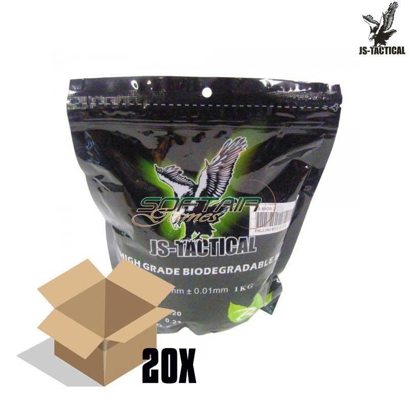 Box 20 bb bags bio 0.25gr white js tactical (js-cartbi0.25)