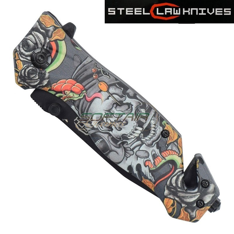 Coltello tascabile con apertura assistita Skull sck (cw-224)
