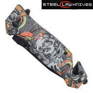 Spring assisted pocket folding knife Skull SCK (cw-224)