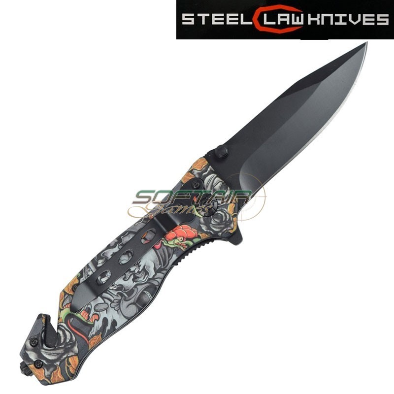 Spring assisted pocket folding knife Skull SCK (cw-224)