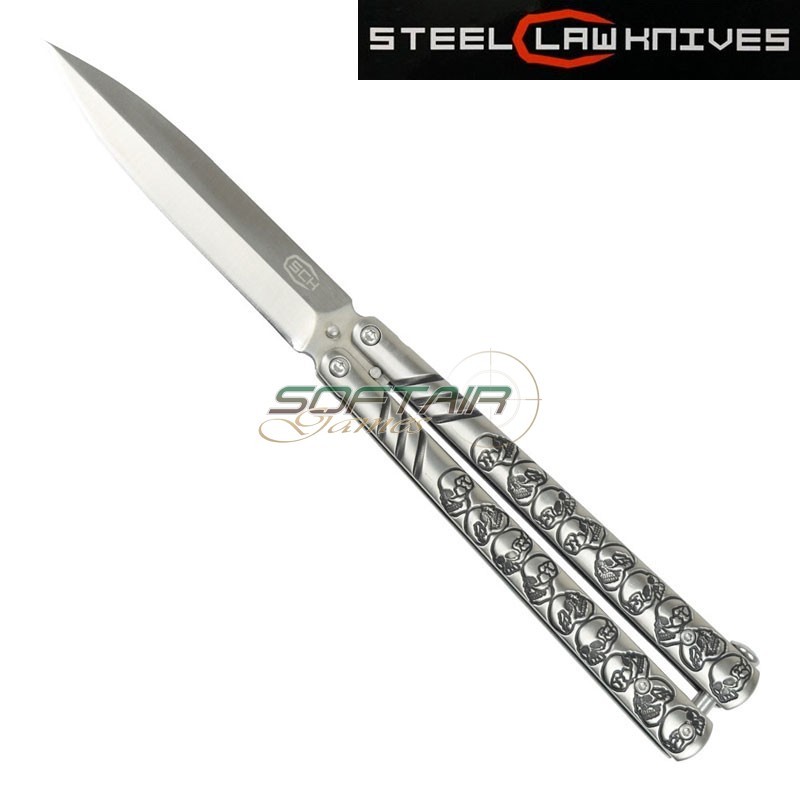 Coltello butterfly silver skull sck (cw-208)