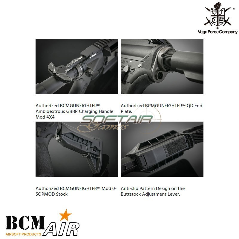 Gas rifle NEW Ver. M4 BCM MK2 MCMR 11.5 GBBR Blowback BLACK VFC (vf2-lbcm_mcmr_s-bk11)