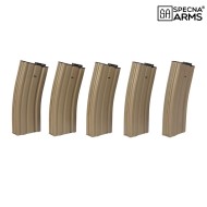 Set 5 caricatori maggiorati 300bb TAN polimero per M4/M16 Specna Arms® (spe-05-025487)
