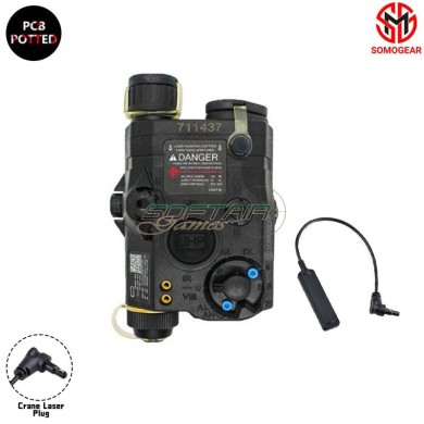 PEQ-15 BLACK Airsoft Aiming RED Laser IR Laser Flashlight PCB Potting SOMOGEAR (peq15-r-blk)
