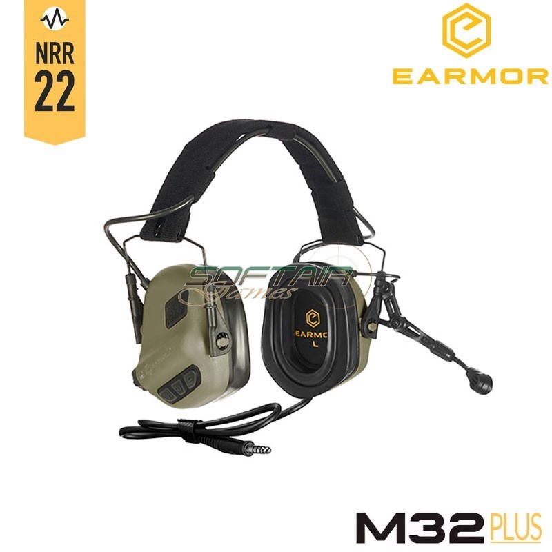M32 PLUS Headset Noise-cancelling FOLIAGE GREEN Earmor (M32-PLUS-FG)