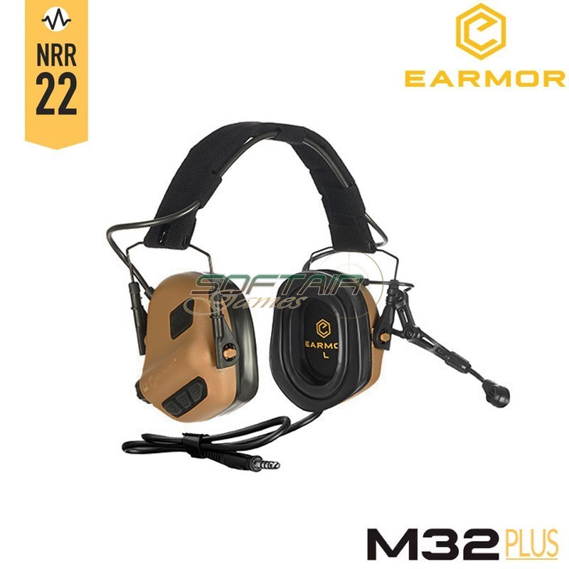 M32 PLUS Headset Noise-cancelling COYOTE BROWN Earmor (M32-PLUS-CB)