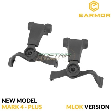 Adattatore elmetto FLUX/MTEK BLACK Tactical arm M16A per M32 Mark 4 / PLUS serie Earmor (ea-m16a-mlok-bk)