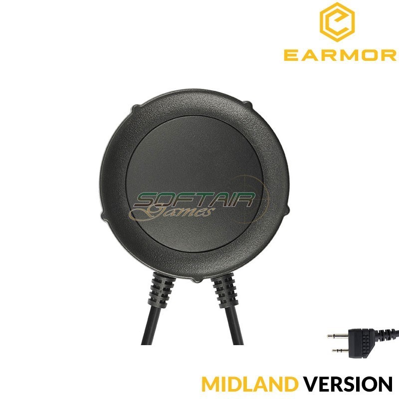 Tactical PTT M55 per MIDLAND Round Plate Design Earmor (ea-m55-midland)